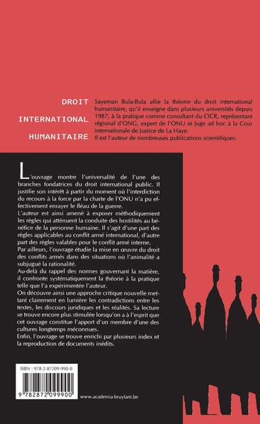 Droit international humanitaire (9782872099900-back-cover)