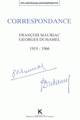 Correspondance François Mauriac - Georges Duhamel (1919-1966), Le croyant et l'humaniste inquiet (9782252031315-front-cover)