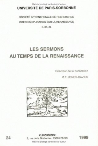 Les Sermons au temps de la Renaissance (9782252032862-front-cover)