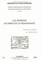 Les Sermons au temps de la Renaissance (9782252032862-front-cover)
