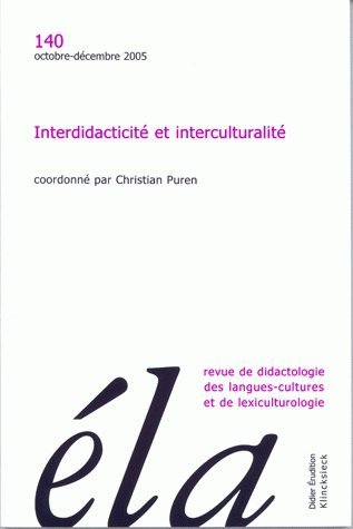 Études de linguistique appliquée -  N°4/2005, Interdidacticité et interculturalité (9782252035146-front-cover)