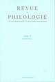 Revue de philologie, de littérature et d'histoire anciennes volume 79, Fascicule 1 (9782252035696-front-cover)