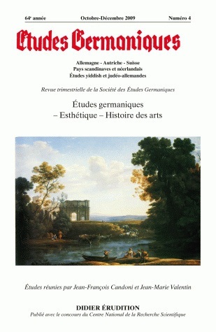 Études germaniques - N°4/2009, Études germaniques - Esthétique - Histoire des arts (9782252037041-front-cover)