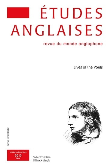 Études anglaises - N°4/2013, Lives of the Poets (9782252038918-front-cover)