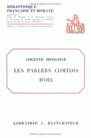 Les Parlers comtois d'oïl, Études phonétiques (9782252014387-front-cover)