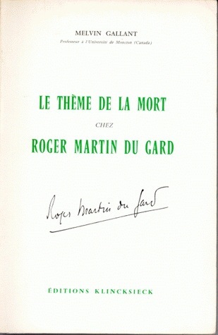 Le Thème de la mort chez Roger Martin du Gard (9782252010785-front-cover)
