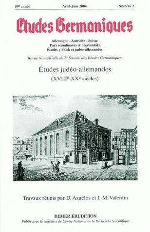 Études germaniques - N°2/2004, Études judéo-allemandes (XVIIIe - XXe siècles) (9782252034682-front-cover)