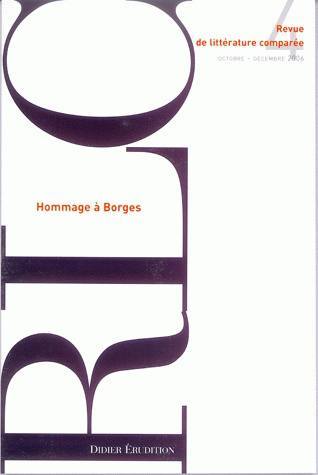Revue de littérature comparée - N°4/2006, Hommage à Borges (9782252035573-front-cover)