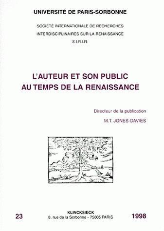 L' Auteur et son public au temps de la Renaissance (9782252032374-front-cover)
