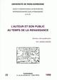 L' Auteur et son public au temps de la Renaissance (9782252032374-front-cover)