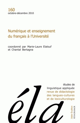 Études de linguistique appliquée - N°4/2010, Numérique et enseignement du français à l'université (9782252037713-front-cover)