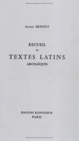 Recueil de textes latins archaïques (9782252014691-front-cover)