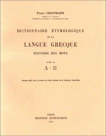Dictionnaire étymologique langue grecque, [Lambda-pi] (9782252016275-front-cover)