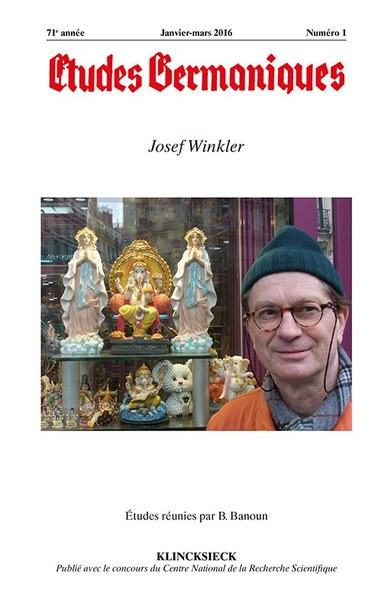 Études germaniques - N°1/2016, Josef Winkler (9782252040072-front-cover)
