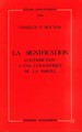 La Signification, Contribution à une linguistique de la parole (9782252019634-front-cover)