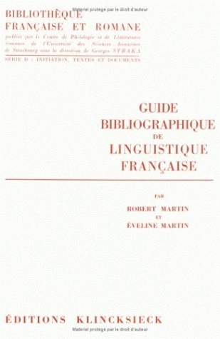 Guide bibliographique de linguistique française (9782252015346-front-cover)