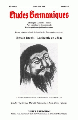 Études germaniques - N°2/2008, Bertolt Brecht. La théorie en débat (9782252036549-front-cover)