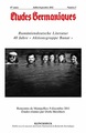 Études germaniques - N°3/2012, Rumäniendeutsche Literatur 40 Jahre « Aktionsgruppe Banat » (9782252038581-front-cover)