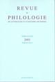 Revue de philologie, de littérature et d'histoire anciennes volume 77, Fascicule 2 (9782252034934-front-cover)