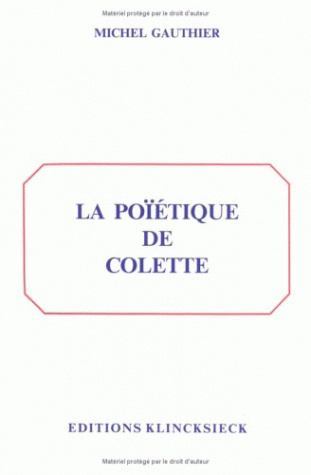 La Poïétique de Colette (9782252026526-front-cover)