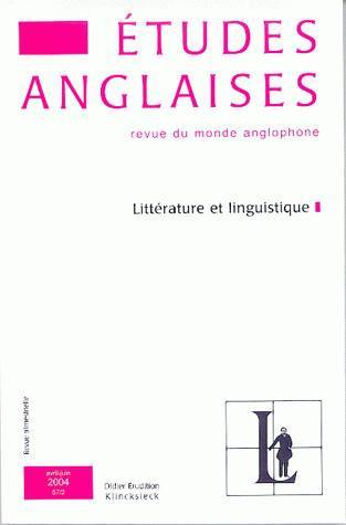Études anglaises - N°2/2004, Littérature et linguistique (9782252034552-front-cover)