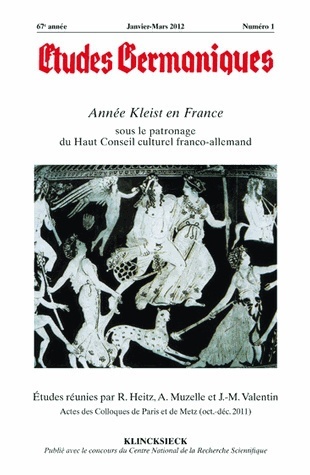 Études germaniques - N°1/2012, Année Kleist en France (9782252038567-front-cover)