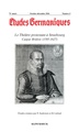 Études germaniques - N°4/2016, Le Théâtre protestant à Strasbourg Caspar Brülow (1585-1627) (9782252040102-front-cover)