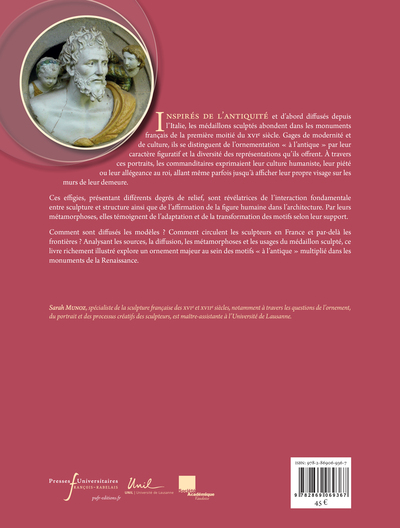 Célébrer et paraître, médaillons et portraits sculptés dans le décor monumental de la Renaissance (9782869069367-back-cover)