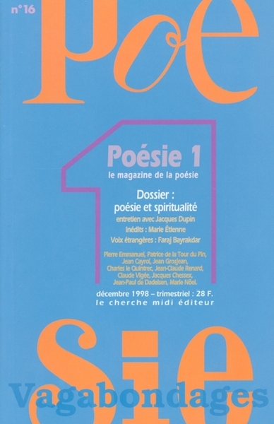 Revue Poésie Vagabondages - numéro 16 Poésie et spiritualité (9782862746272-front-cover)