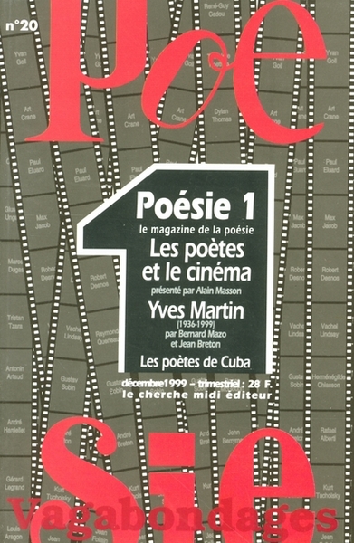 Revue Poésie Vagabondages - numéro 20 Les poètes et le cinéma (9782862747101-front-cover)