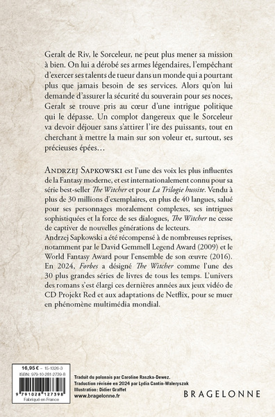Sorceleur (Witcher) : La Saison des orages (traduction révisée) (9791028127398-back-cover)