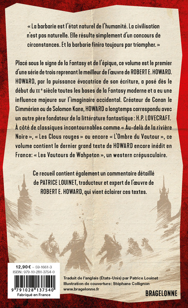 Le meilleur de Robert E. Howard, T1 : Au-delà de la rivière Noire (9791028137540-back-cover)