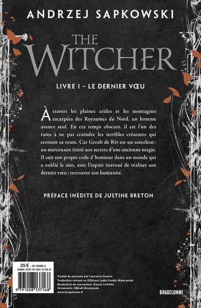 Sorceleur (Witcher), T1 : Le Dernier Voeu (édition reliée) (9791028137168-back-cover)
