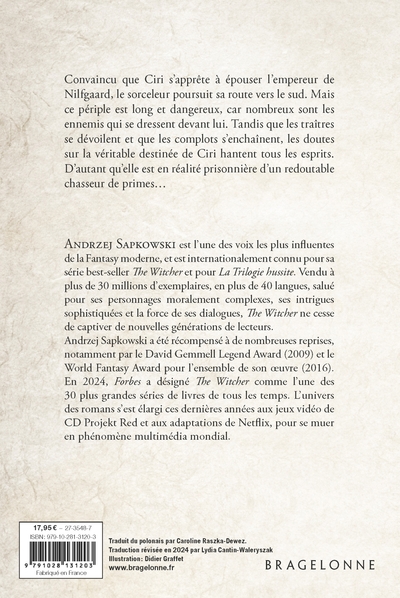 Sorceleur (Witcher), T6 : La Tour de l'hirondelle (traduction révisée) (9791028131203-back-cover)