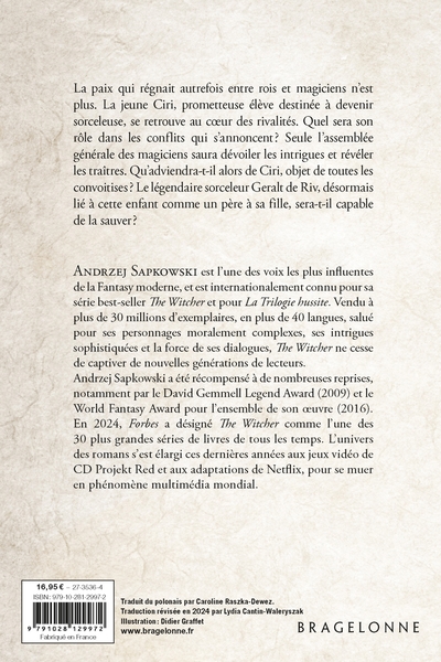 Sorceleur (Witcher), T4 : Le Temps du mépris (traduction révisée) (9791028129972-back-cover)