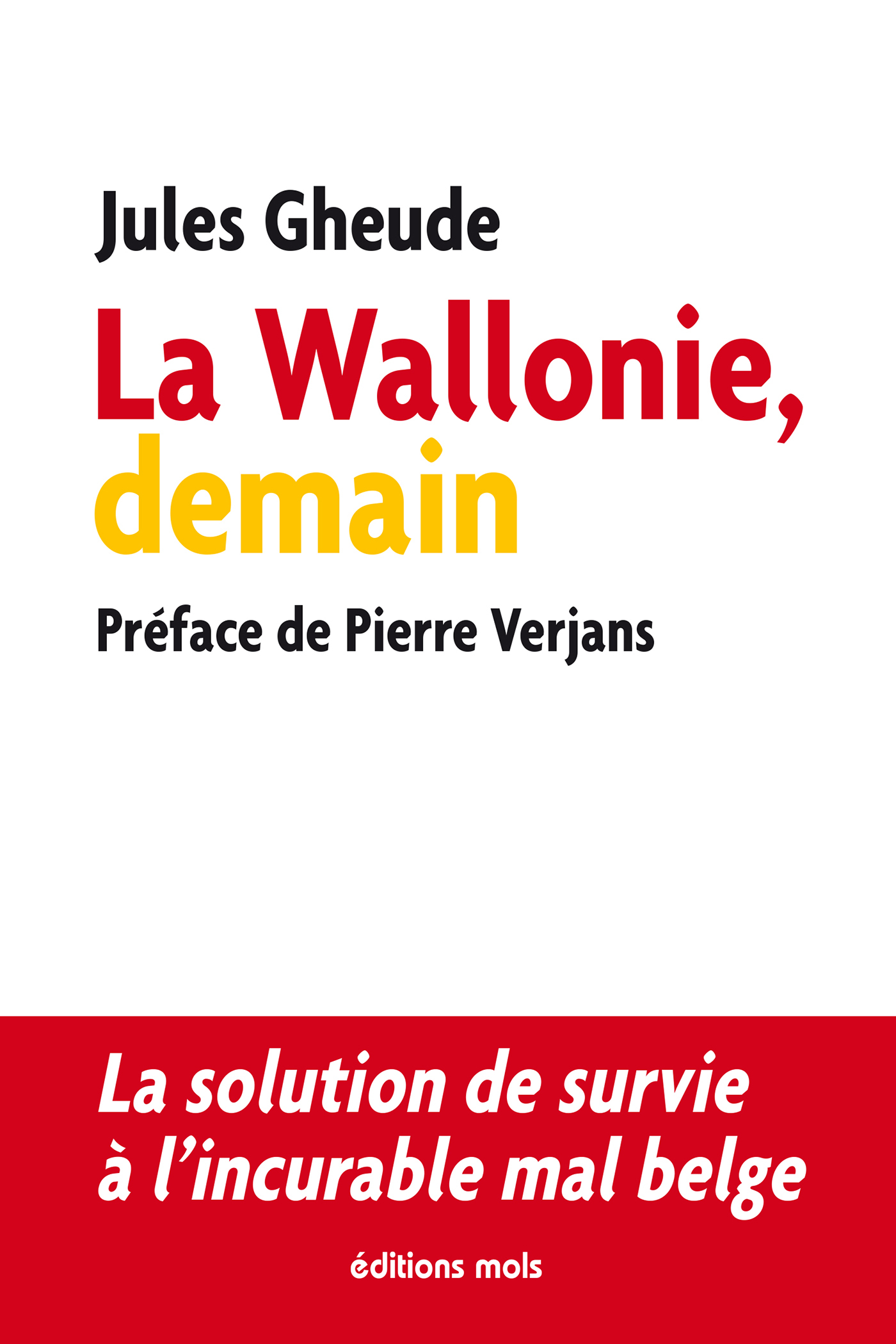 La Wallonie, demain, La solution de survie à l'incurable mal belge (9782874022470-front-cover)