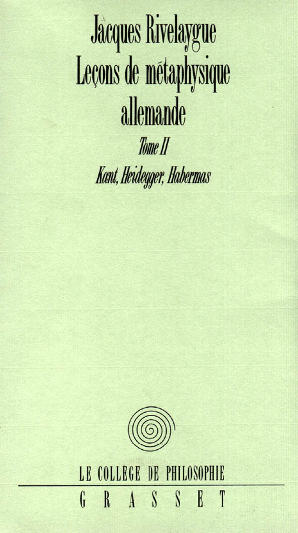 Leçons de métaphysique allemande T02 (9782246444213-front-cover)