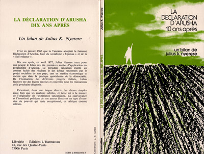 Tanzanie, la déclaration d'Arusha dix ans après (9782858020515-front-cover)