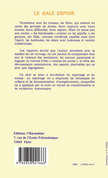 Le sale espoir, Jeunes handicapées au quotidien (9782858021666-back-cover)