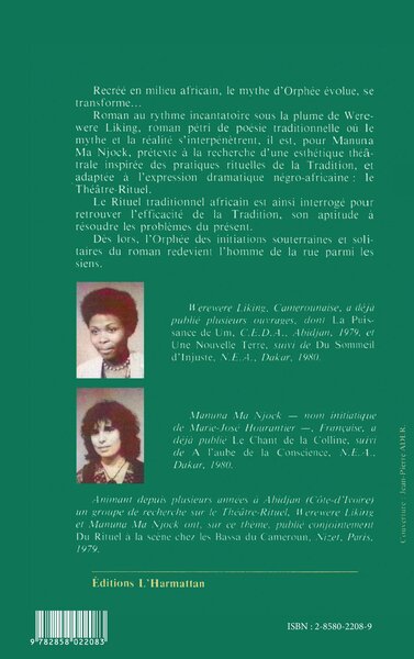Orphée d'Afrique (9782858022083-back-cover)