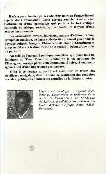 Des Africains noirs en France, Des tirailleurs sénégalais aux Blacks (9782858028641-back-cover)