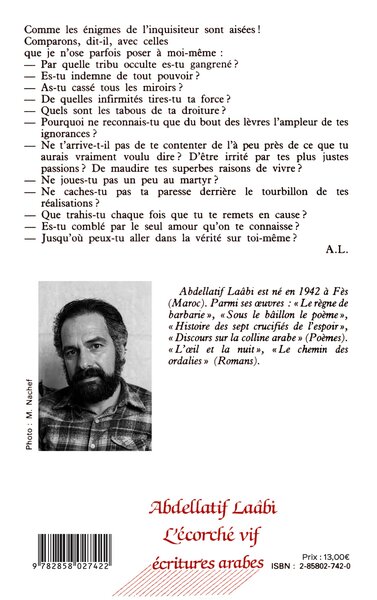 L'écorché vif : prosoèmes (9782858027422-back-cover)