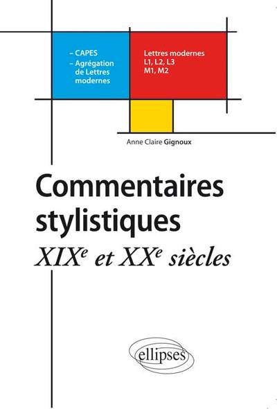 Commentaires stylistiques. XIXe et XXe siècle (9782729876821-front-cover)