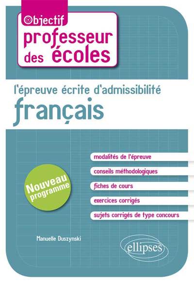 L'épreuve écrite d'admissibilité -  Français. CRPE nouveau programme (9782729883898-front-cover)