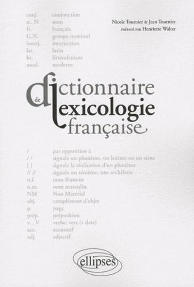 Dictionnaire de lexicologie française (9782729850555-front-cover)
