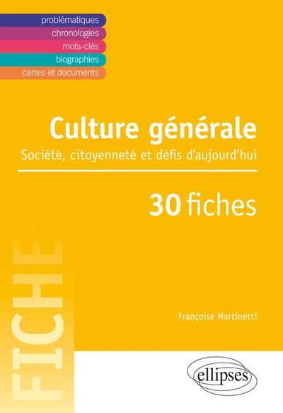 Culture générale - Société, citoyenneté et défis d’aujourd’hui en 30 fiches (9782729884369-front-cover)