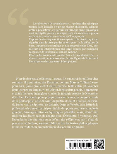 vocabulaire latin de la philosophie (Le) - 2e édition revue et corrigée (9782729824020-back-cover)