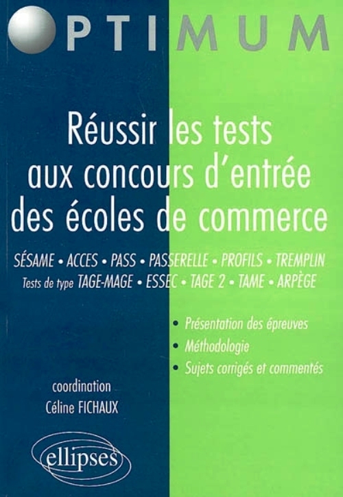 Réussir les tests aux concours d'entrée des écoles de commerce (9782729817794-front-cover)