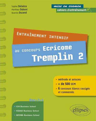 Entraînement intensif au concours Ecricome Tremplin 2 (9782729884123-front-cover)