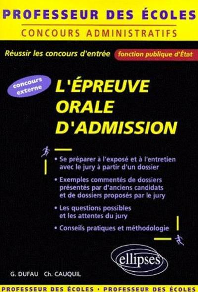 L'épreuve orale d'admission au concours de professeur des écoles (9782729800383-front-cover)